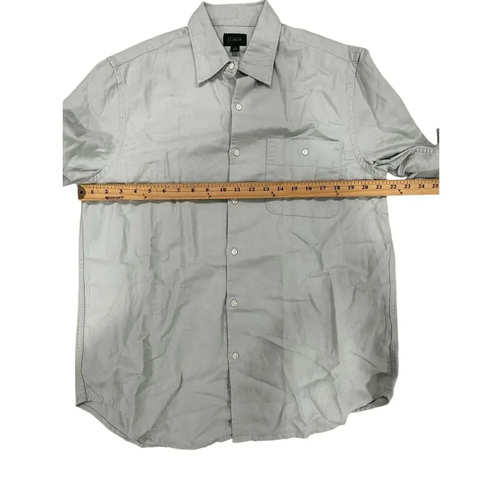 J.Crew Linen-cotton blend twill shirt Ash Green M